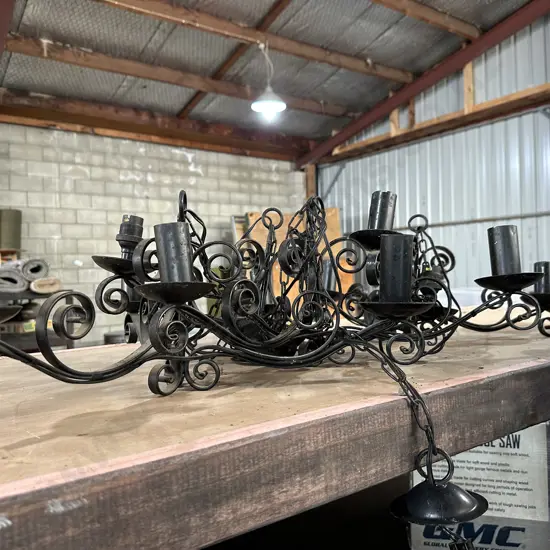 3 x wrought iron light fittings