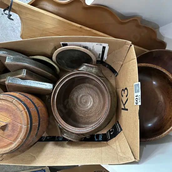 pottery and wooden items