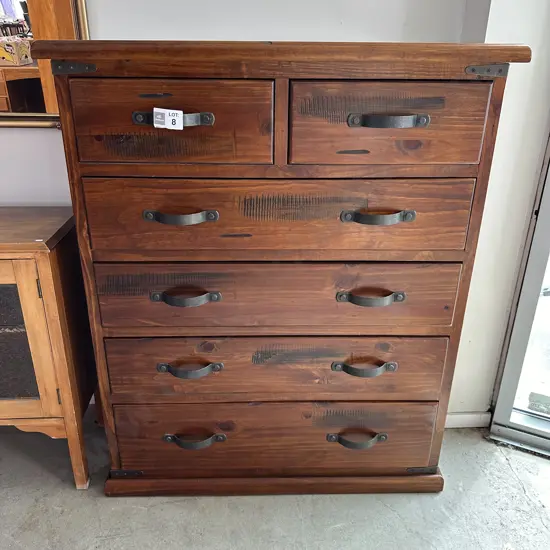 Solid pine large chest drawers