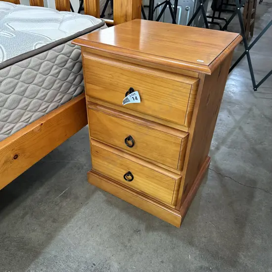 Pr of solid Pine bedside drawers