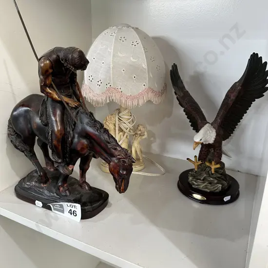 lamp, Eagle, horse with warrior