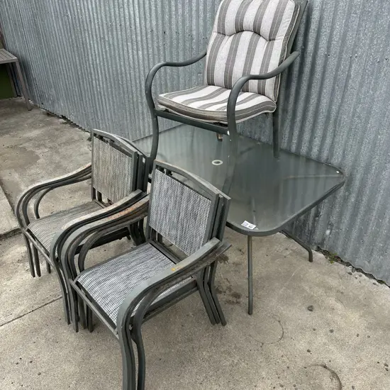 Outdoor table and chairs- as is