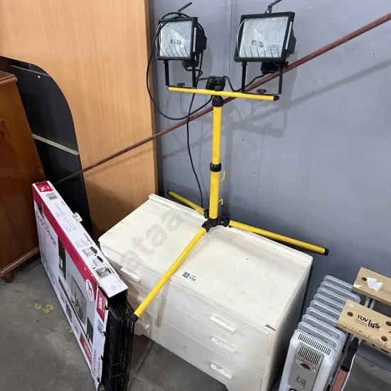 chest drawers and workshop light