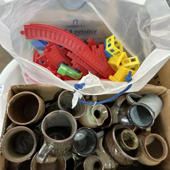 Pottery and plastic train set