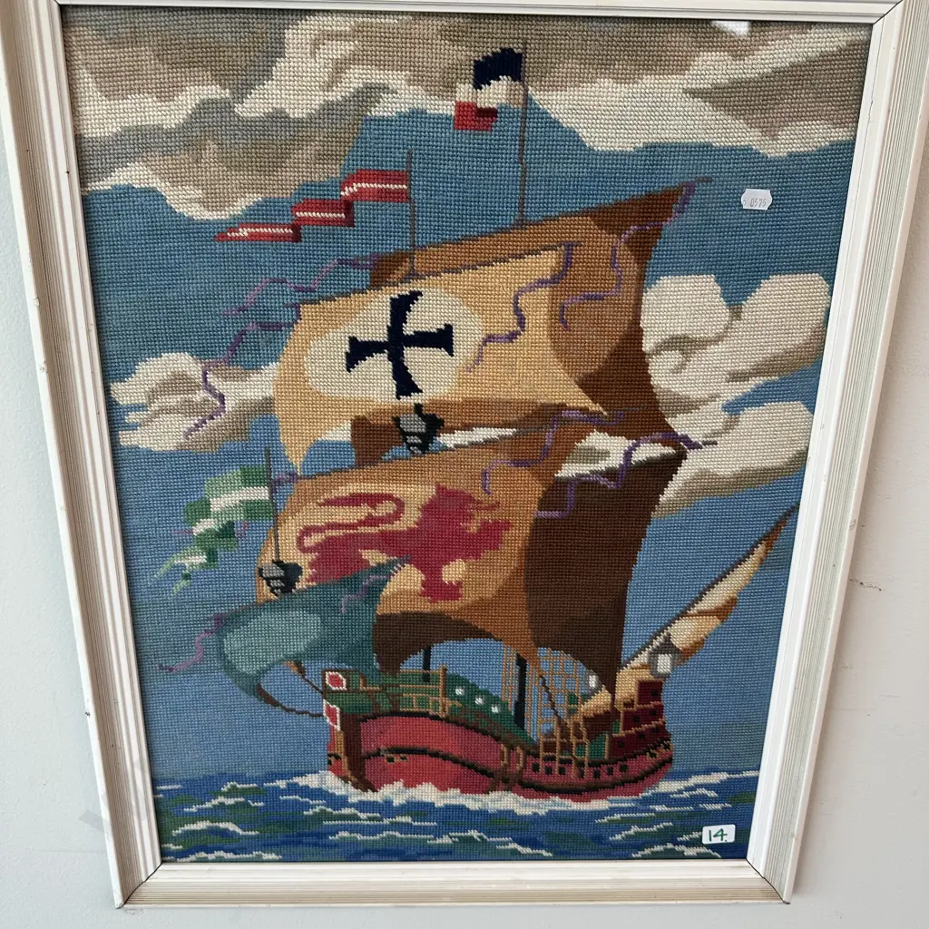 vintage ship tapestry Image 1++