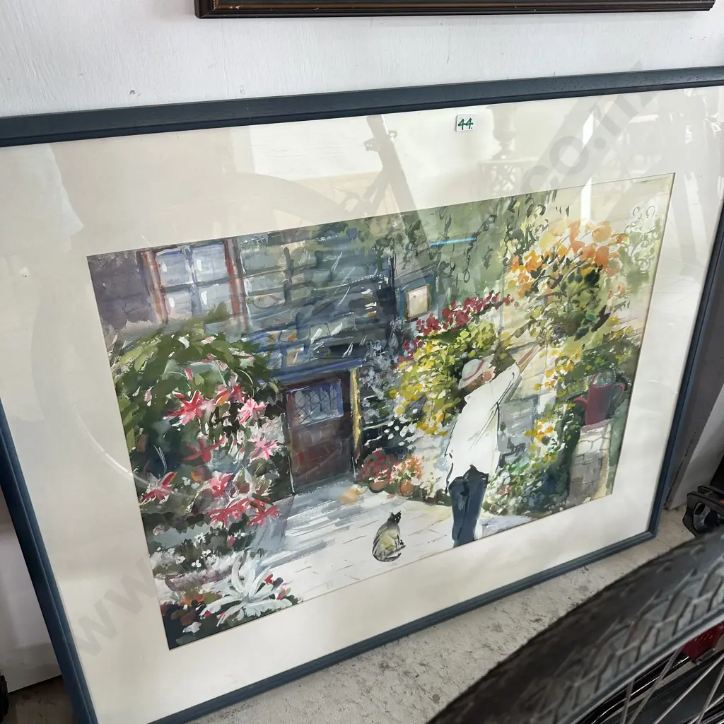 Heather Francis water colour painting 730 x 530 "The walled garden" Image 1++