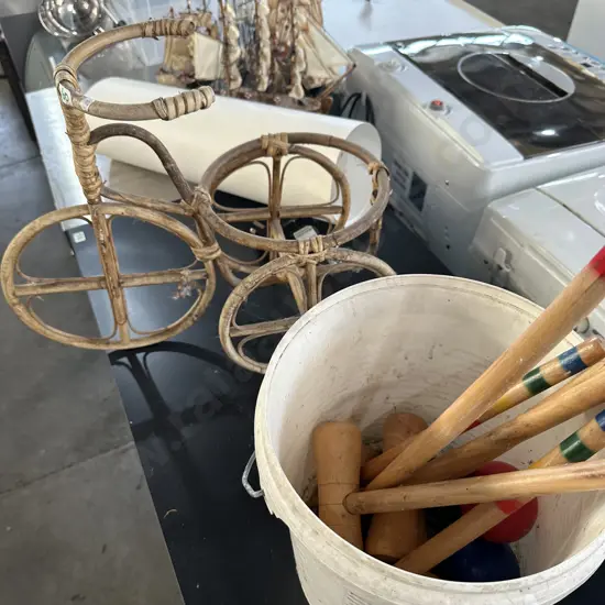 Croquet and plant stand