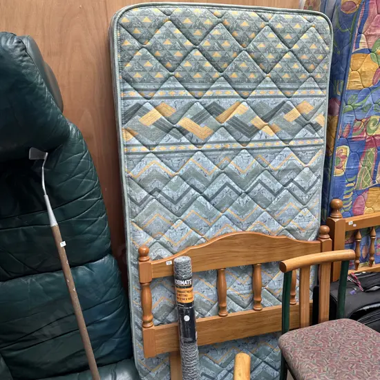 single bed and headboard