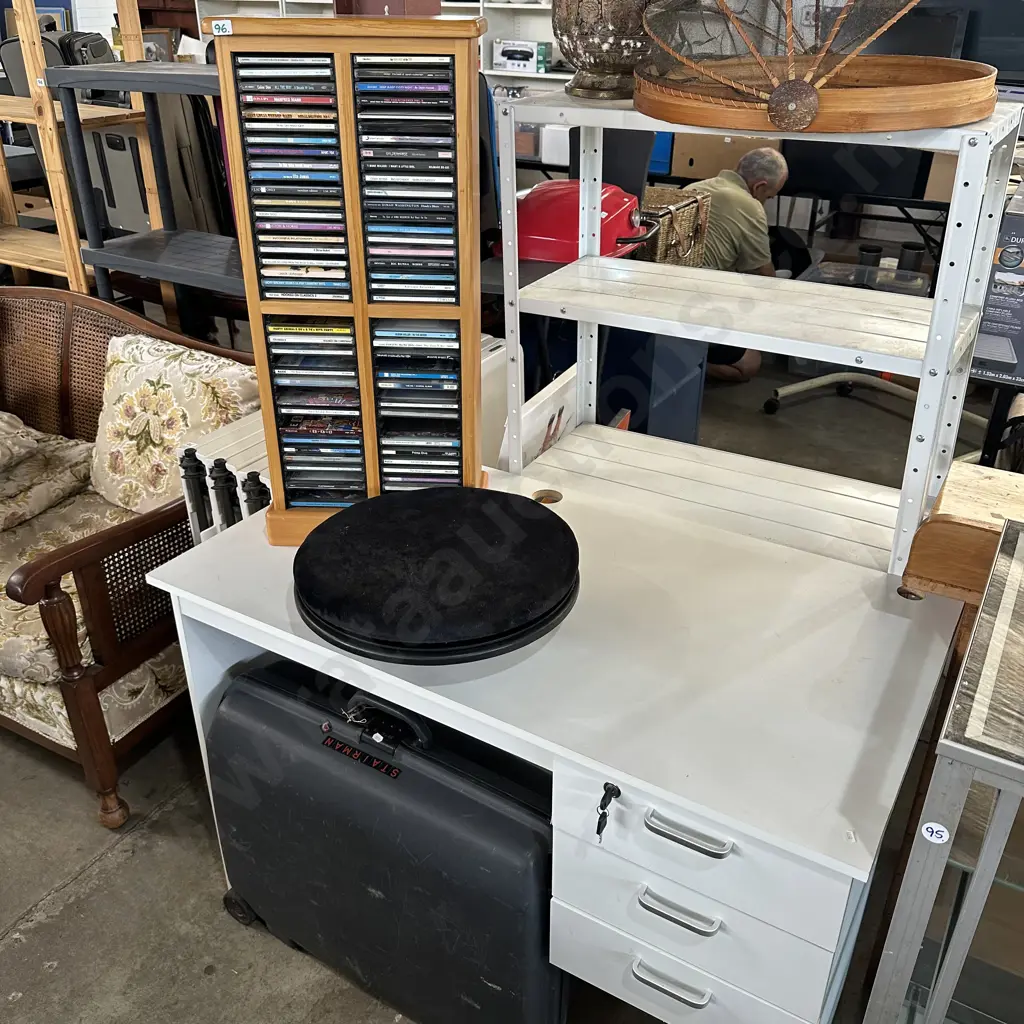 CDs & stand, desk, rotation plus suitcase Image 1++