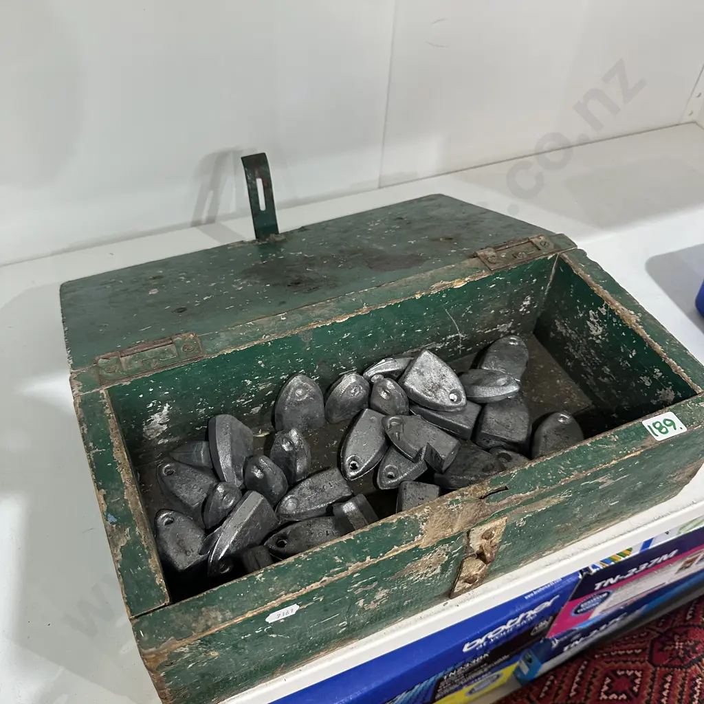 wooden box of sinkers Image 1++