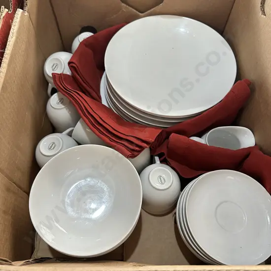 Box of Arzberg German dinnerware.