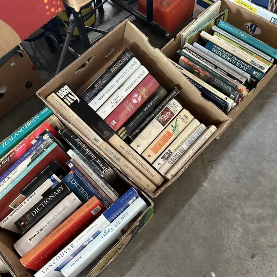 Three boxes of books.