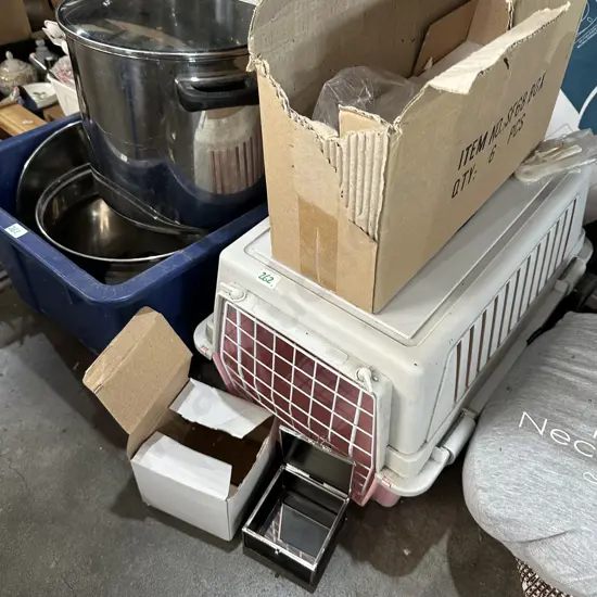 Four new jewellery boxes plus a pet cage.