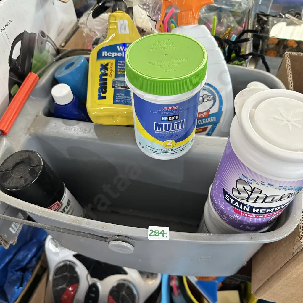 Carry caddy and cleaning products. Image 1++