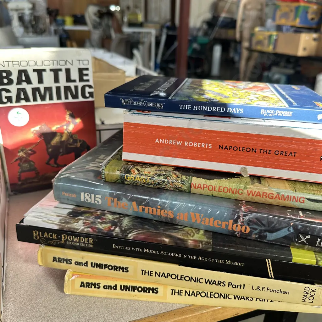 collection hand painted plastic army figures plus books on the Napoleonic Wars etc Image 1++