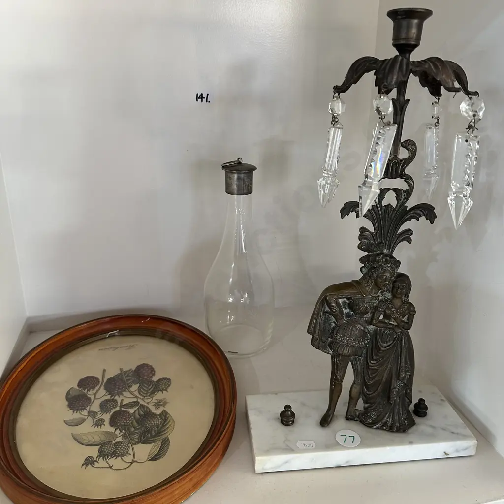 Bronze and marble candle stick etc Image 1++