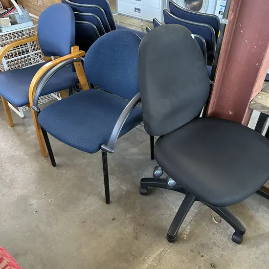 office chair and 2 reception chairs