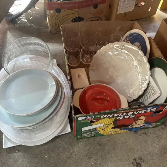 large lot kitchenware, platers etc