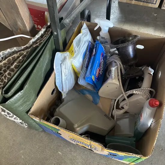 irons, vac bags, tarp, planter etc