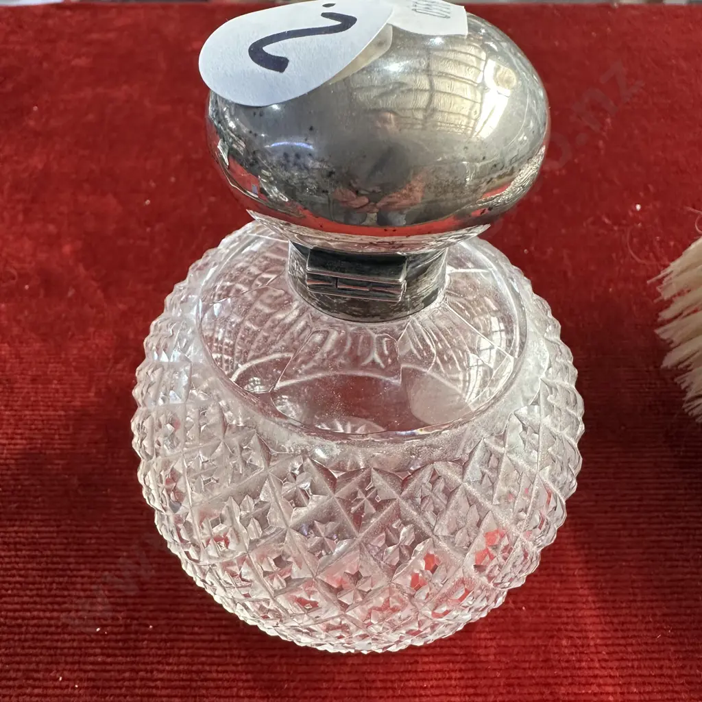 Sterling silver topped perfume bottle 12cm Image 1++