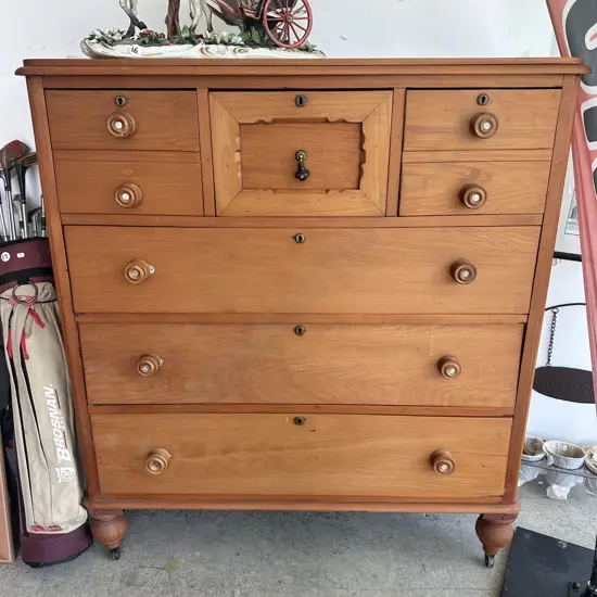 restored Kauri scotch chest on casters