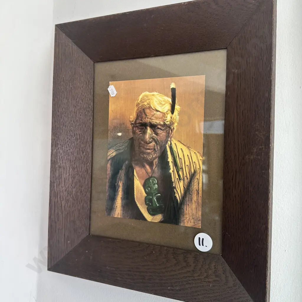 Oak framed Goldie print 12 x 15 inch Image 1++