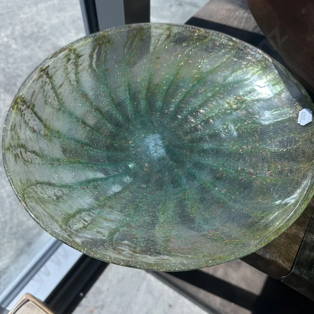 large footed art glass bowl 30cm (possibly Murano) Image 1++