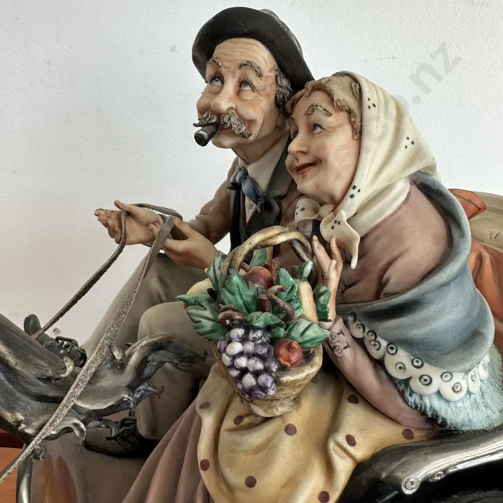 large Italian Capodomonti "Old couple & Carriage" figurine 53cm Image 1++