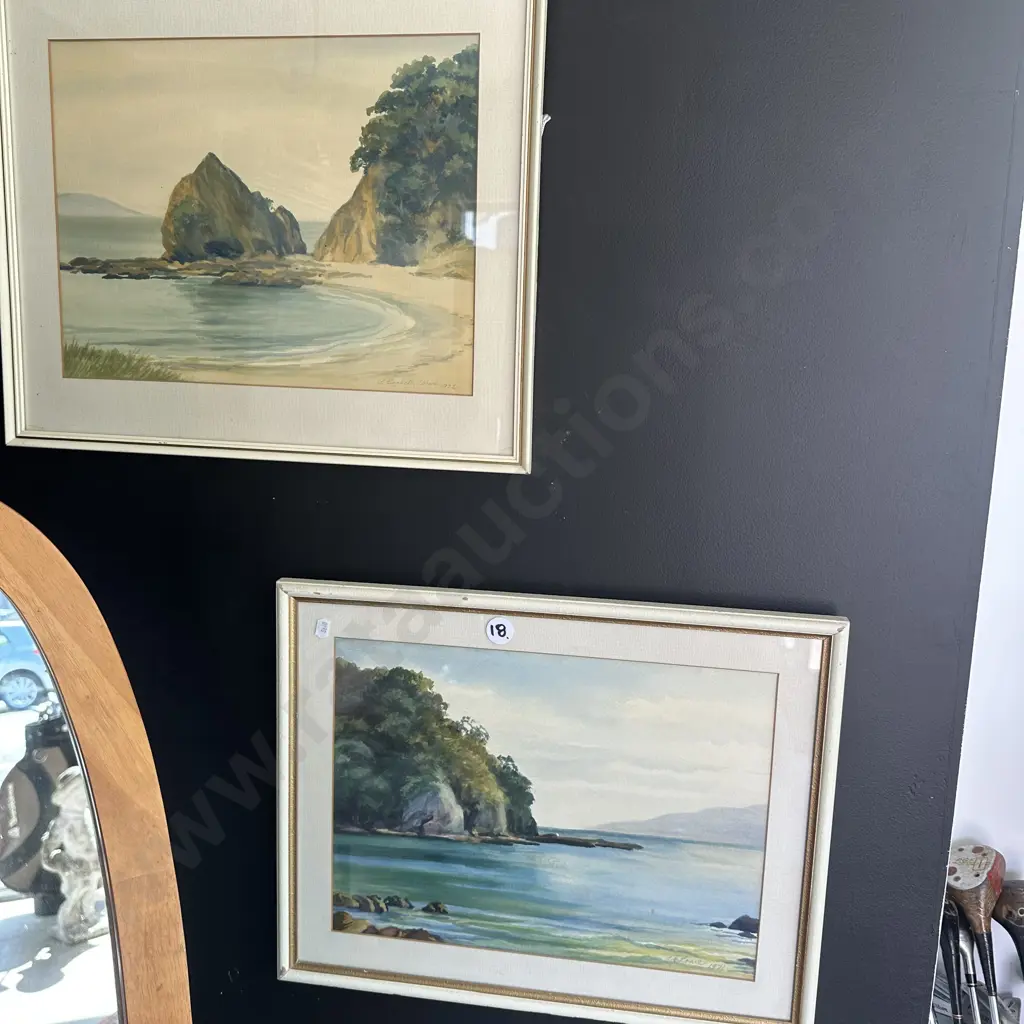 2 water colours by Lowe early 70s Image 1++