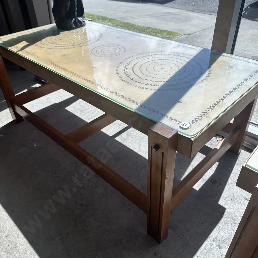 leather worked 1980s coffee table 660 x 1220 Image 1++