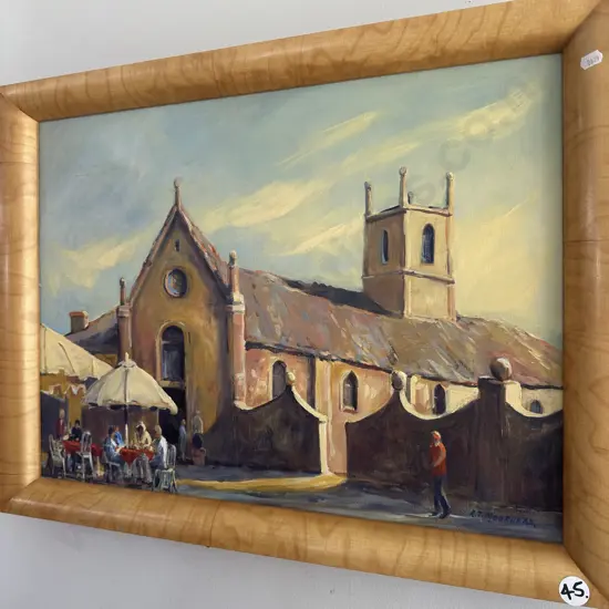 RT Moorhead painting in Burr Kauri frame