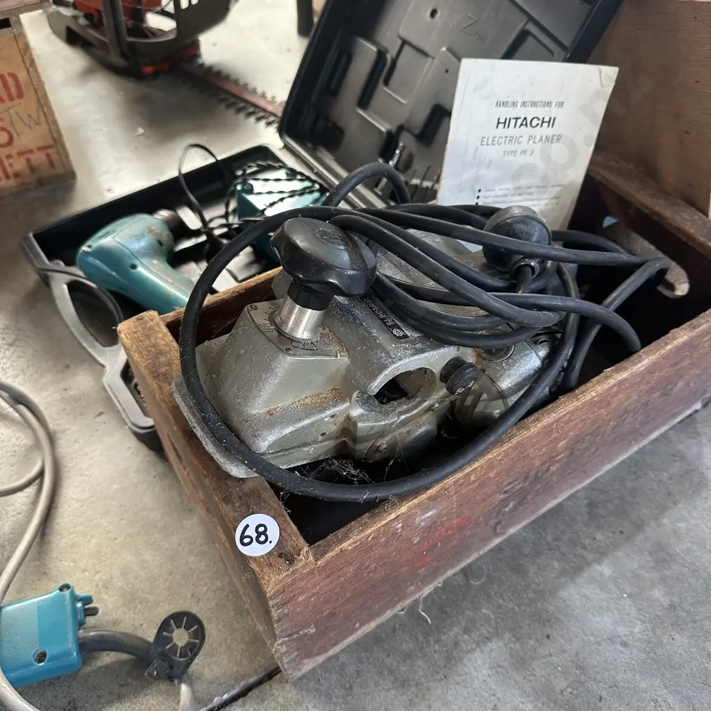 electric Hitachi planer, and drill with no battery Image 1++