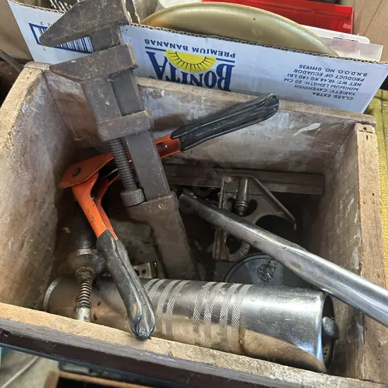 grease gun, wrench etc