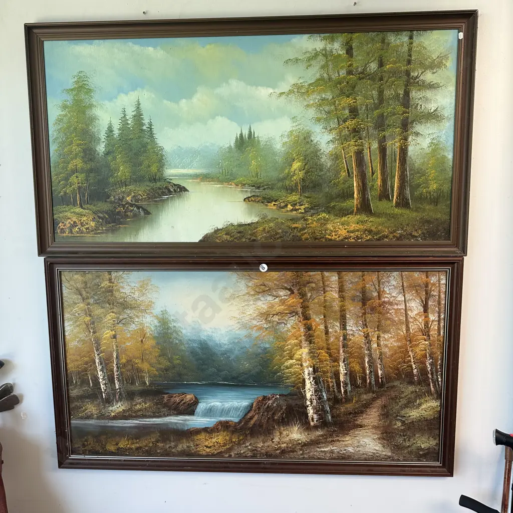 2 large paintings, signed Image 1++