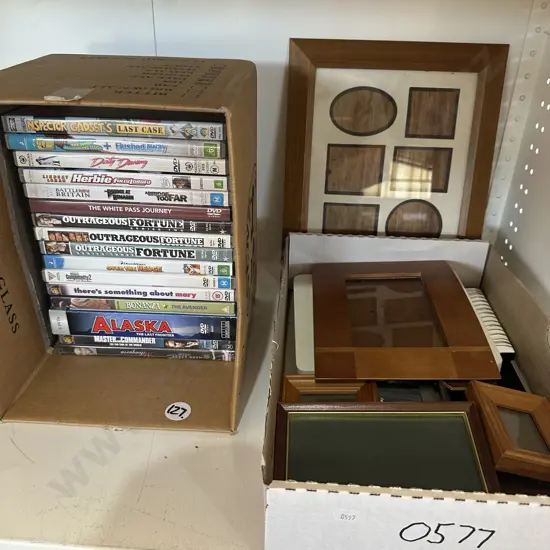 photo frame and DVDs