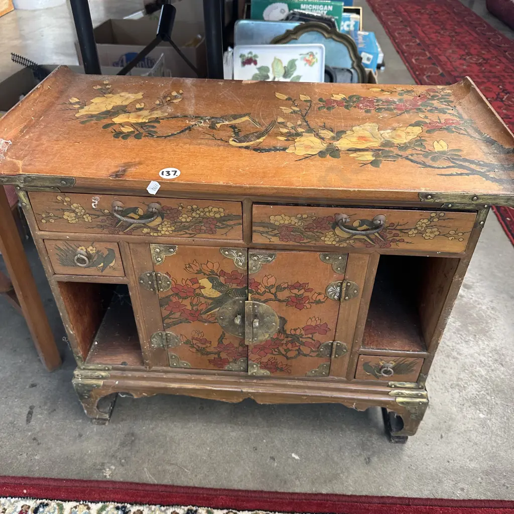 small Asian side cabinet with drawers Image 1++