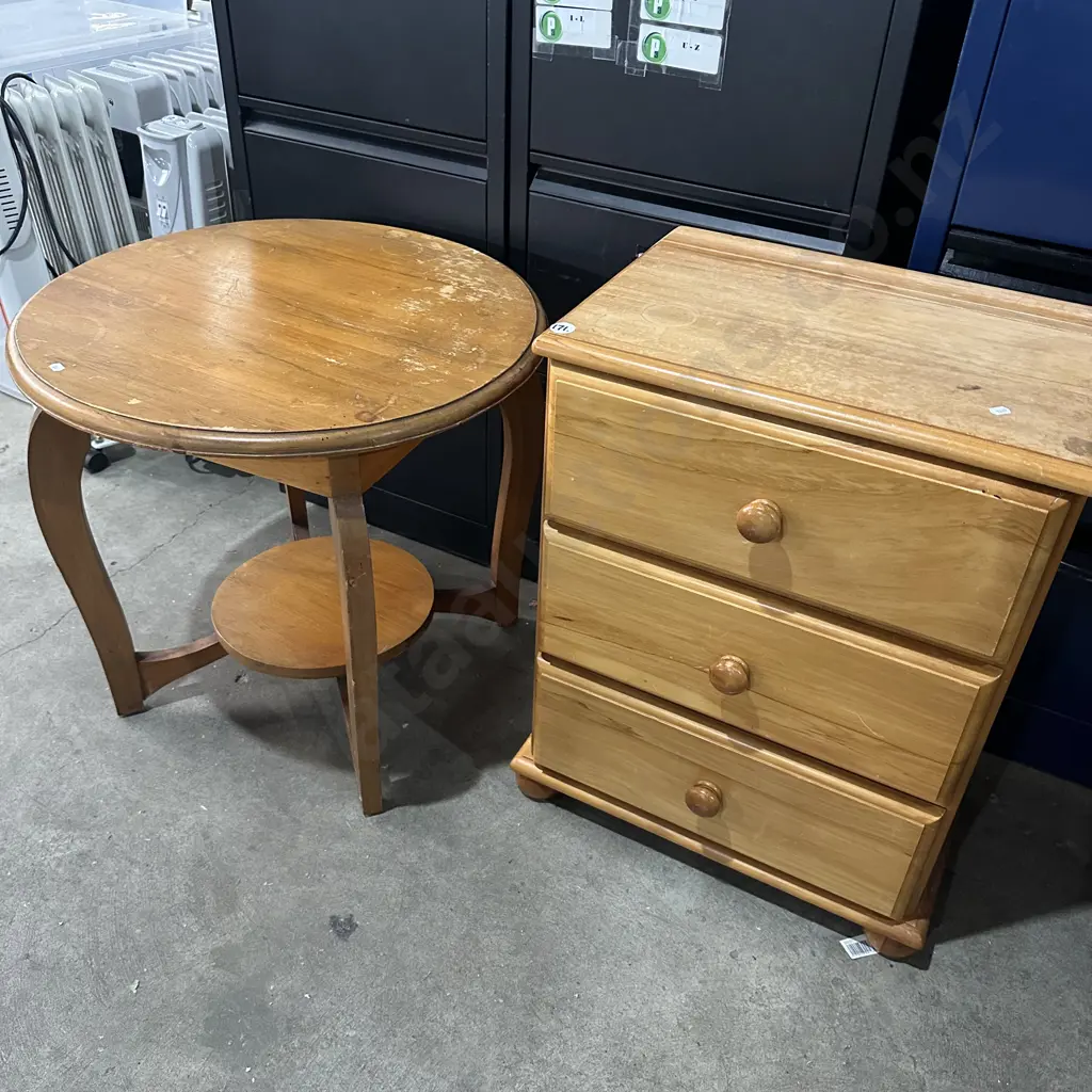solid bedside and round table Image 1++