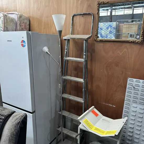 painters ladder and a lamp