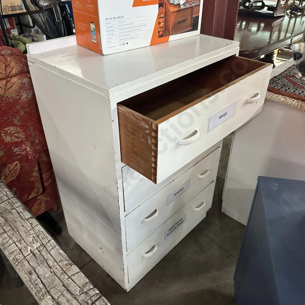 solid painted Rimu chest Image 1++