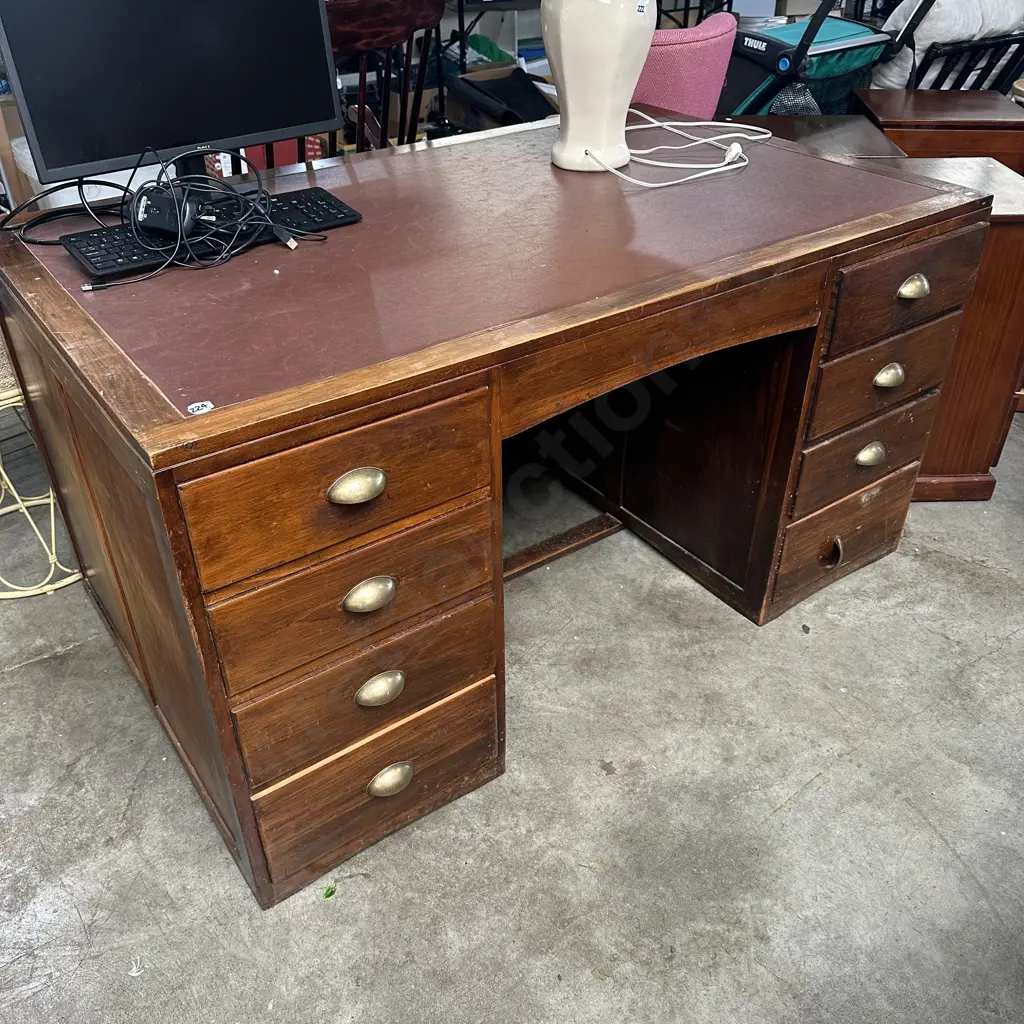 large colonial desk with Brass pulls Image 1++