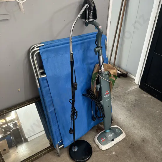 Bissell mop, Pr camping stretchers and lamp