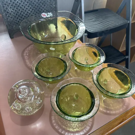 glass dessert set plus paper weight