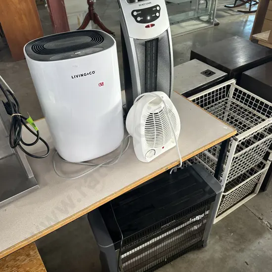 dehumidifier and 3 heaters