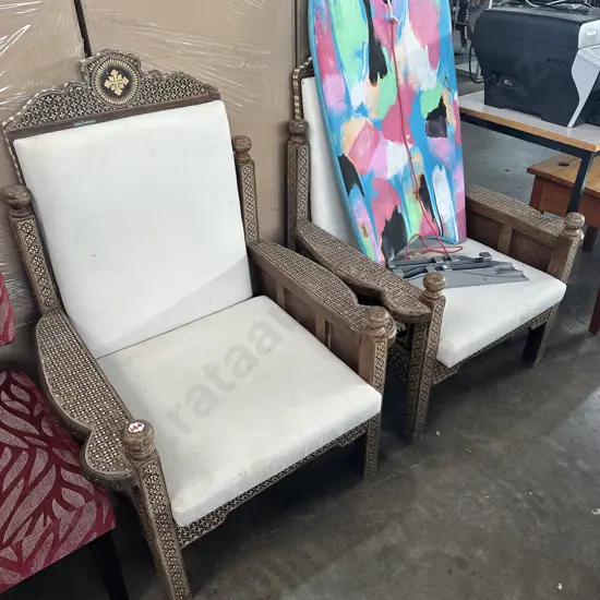 Syrian inlay antique chairs