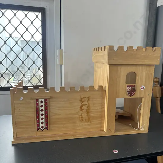 toy wooden castle- damaged drawbridge