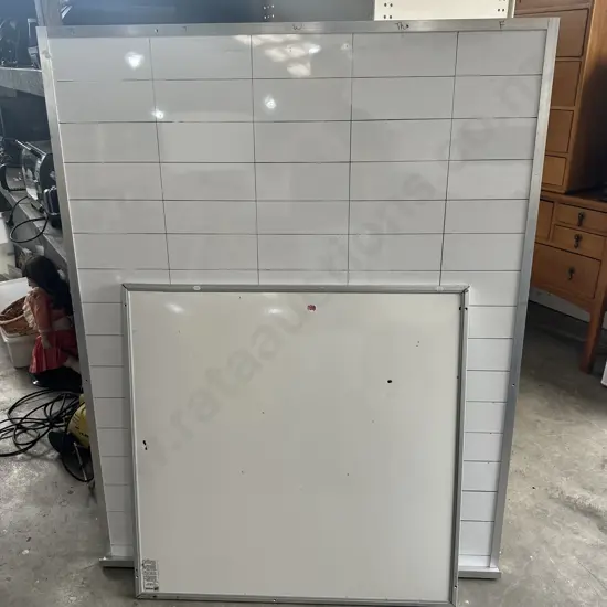 Large whiteboard 1200mmx1500mm. Plus smaller 900mmx900mm