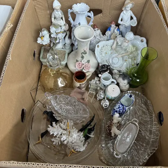 Box lot of ornaments etc.