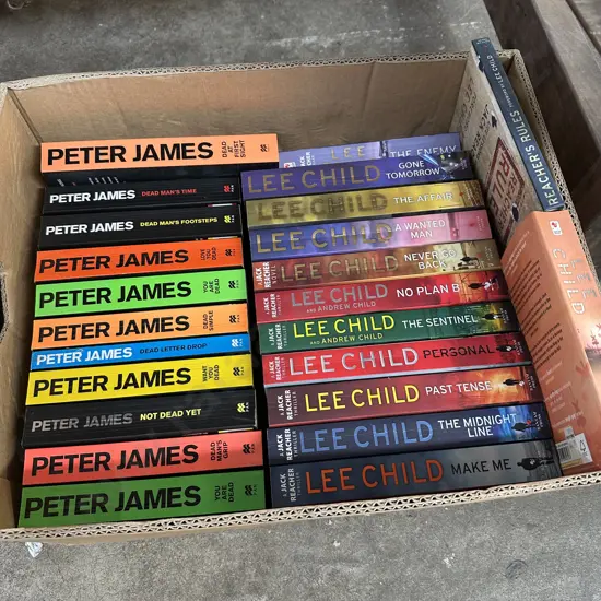 Box of good books - Peter James and Lee Child.