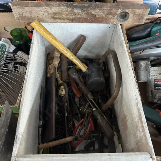 Box of hand tools.