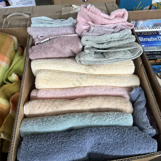 Box of clean tidy towels.